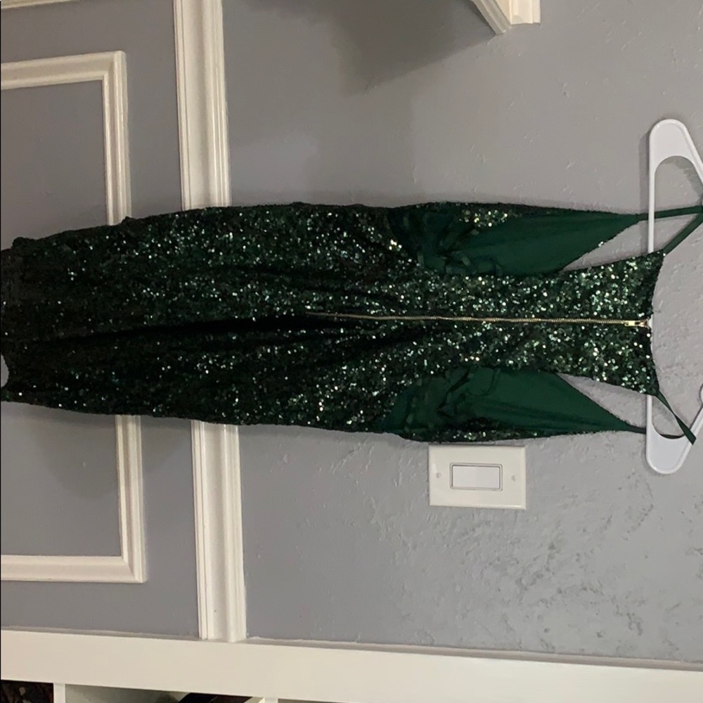 Green sequin dress
